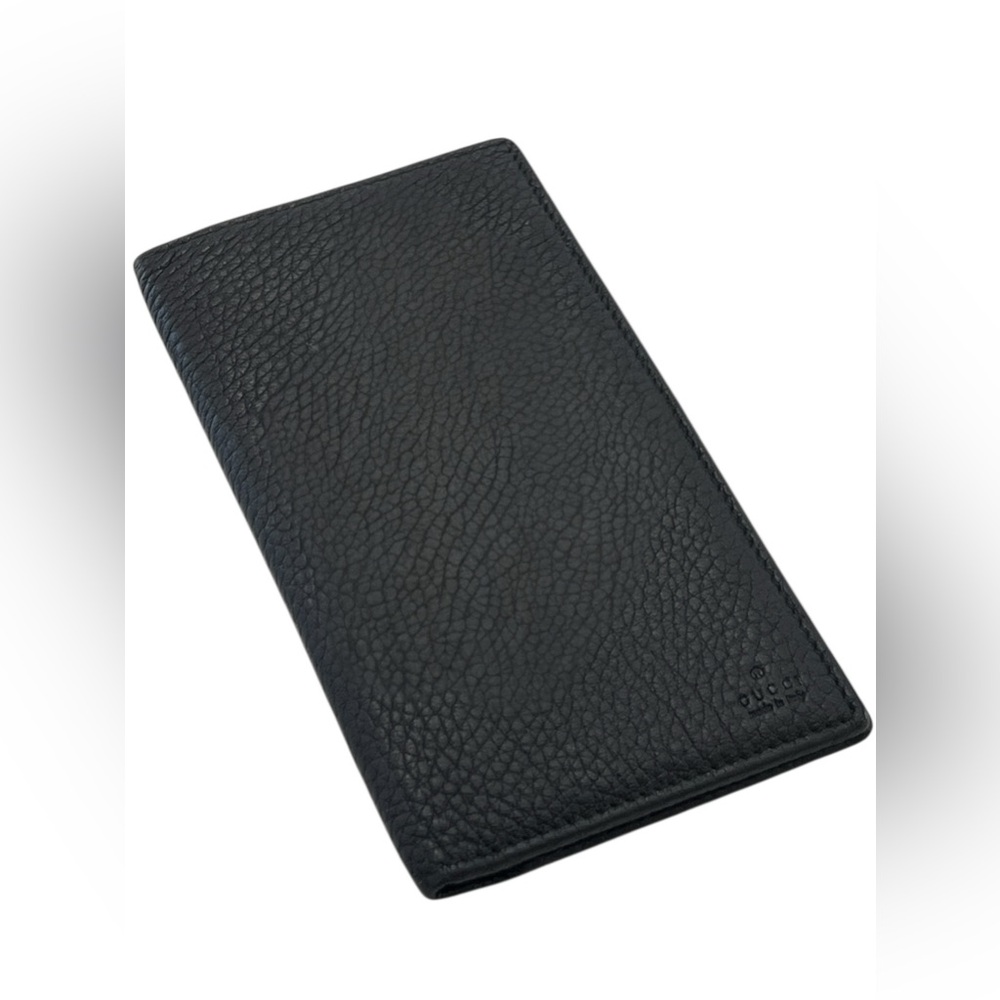 Gucci Black Leather Bi-Fold Long Wallet